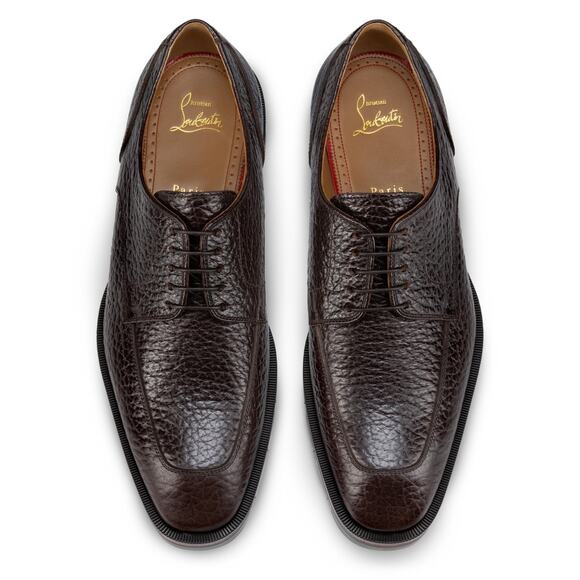 Christian Louboutin Mens Davisol Flat Brown Lug Sole Derby Oxford Loafer 44 11 main image 6